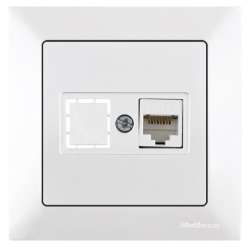 Candela Data Socket 1*Rj45 (Cat6) White - Thumbnail