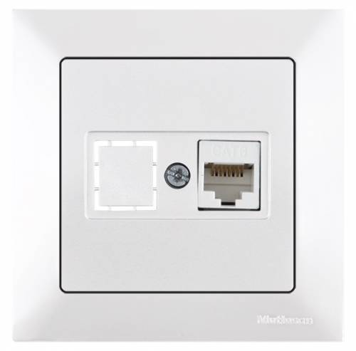 Candela Data Socket 1*Rj45 (Cat6) White