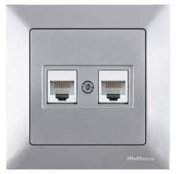 Candela Data Socket 2*Rj45 (Cat5E) White - Thumbnail