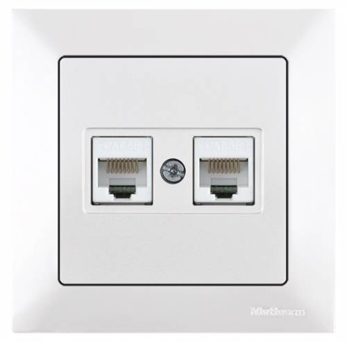Candela Розетка компьютерная 2*RJ45 (Cat5e), белый цвет