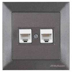 Candela Розетка компьютерная 2*RJ45 (Cat5e), белый цвет - Thumbnail