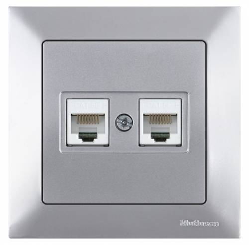 Candela Розетка компьютерная 2*RJ45 (Cat5e), белый цвет