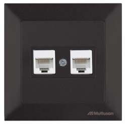 Candela Розетка компьютерная 2*RJ45 (Cat5e), белый цвет - Thumbnail