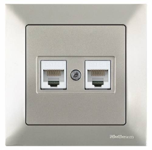 Candela Розетка компьютерная 2*RJ45 (Cat5e), белый цвет