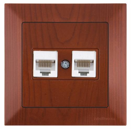 Candela Розетка компьютерная 2*RJ45 (Cat5e), белый цвет