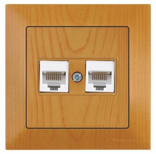 Candela Розетка компьютерная 2*RJ45 (Cat5e), белый цвет