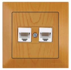 Candela Data Socket 2*Rj45 (Cat5E) White - Thumbnail