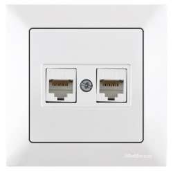 Candela Data Socket 2*Rj45 (Cat6) White - Thumbnail