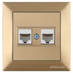 Candela Data Socket 2*Rj45 (Cat6) White - Thumbnail