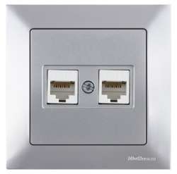Candela Data Socket 2*Rj45 (Cat6) White - Thumbnail