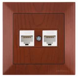 Candela Data Socket 2*Rj45 (Cat6) White - Thumbnail