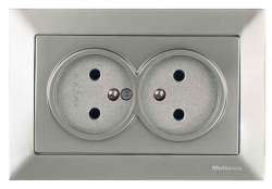Candela Double Socket with UPS (French) White - Thumbnail