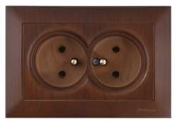 Candela Double Socket with UPS (French) White - Thumbnail