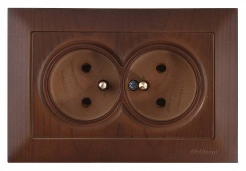 Candela Double Socket with UPS (French) White