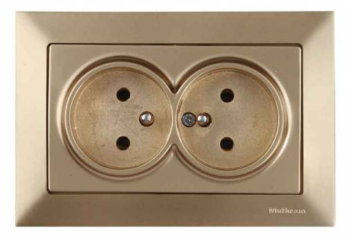 Candela Double Socket with UPS (French) White
