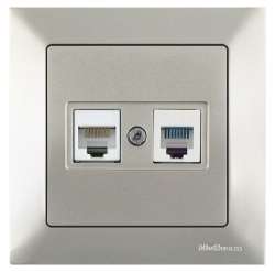 Candela Telephone Data Socket (Rj12 Cat5E) White - Thumbnail