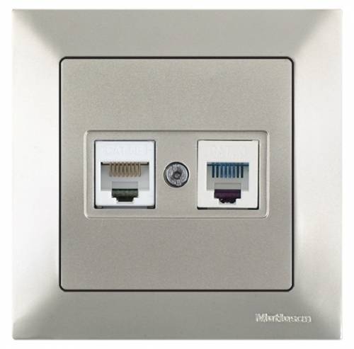 Candela Telephone Data Socket (Rj12 Cat5E) White