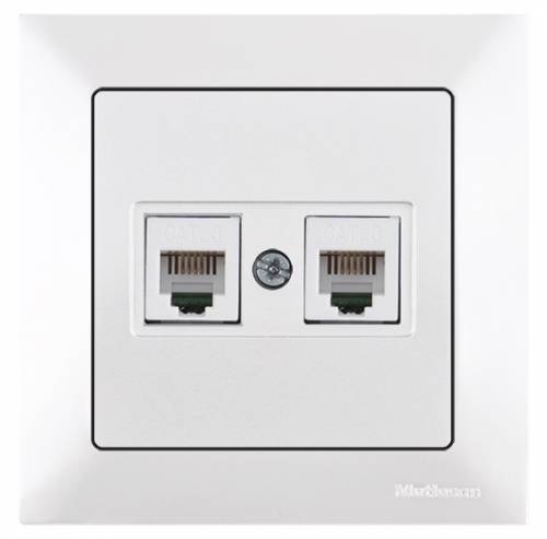 Candela Telephone Socket 2Xrj12 White