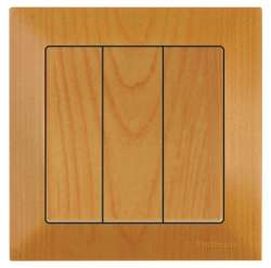 Candela Three Gang One Way Switch White with Screw - Thumbnail