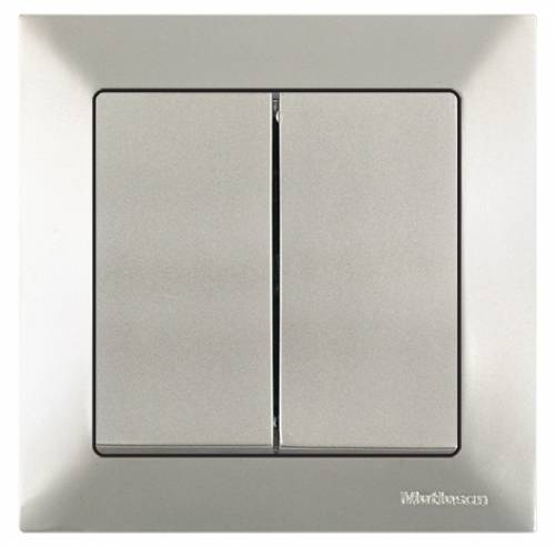 Candela Two Gang One Way Switch White with Screw