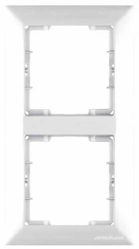 Candela White 2 Gang Vertical Frame