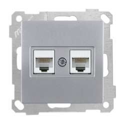 Data ابريز 2*Rj45 (Cat5E) ابيض - Thumbnail