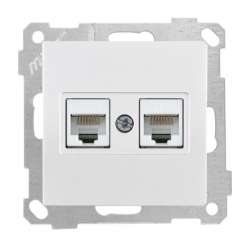 Data Prizi 2*Rj45 (Cat5E) Beyaz - Thumbnail
