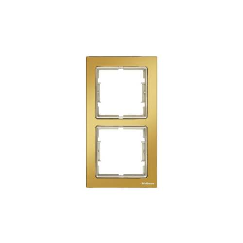 Elitra Chrome 2 Gang Vertical Frame Gold-Satin