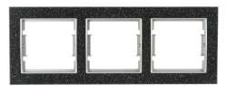 Elitra Corian 1 Gang Frame Black Quartz-Silver - Thumbnail