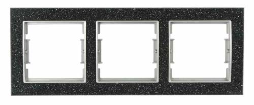 Elitra Corian 1 Gang Frame Black Quartz-Silver