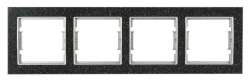 Elitra Corian 1 Gang Frame Black Quartz-Silver - Thumbnail