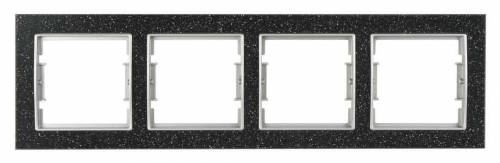 Elitra Corian 1 Gang Frame Black Quartz-Silver