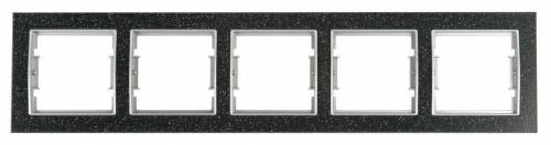 Elitra Corian 1 Gang Frame Black Quartz-Silver