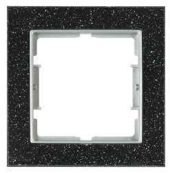 Elitra Corian 1 Gang Frame Black Quartz-Silver - Thumbnail
