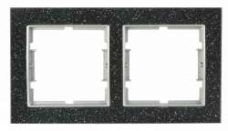 Elitra Corian 1 Gang Frame Black Quartz-Silver - Thumbnail