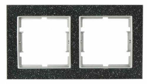 Elitra Corian 1 Gang Frame Black Quartz-Silver