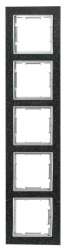 Elitra Corian 2 Gang Vertical Frame Black Quartz-Silver - Thumbnail