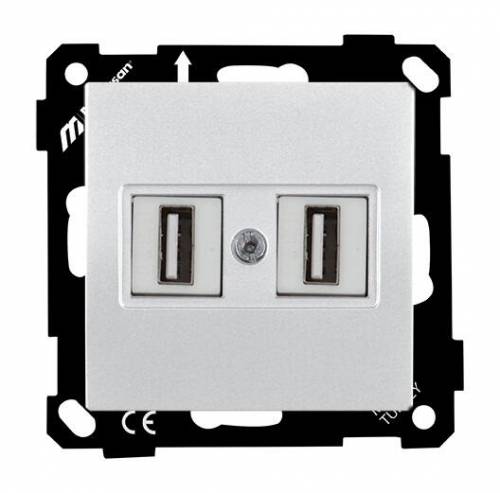 Компьютерная Розетка 2*Usb с винтом Белый цвет