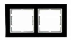 Elitra Glass 1 Gang Frame Black-Silver - Thumbnail