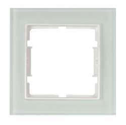 Elitra Glass 1 Gang Frame White-White - Thumbnail