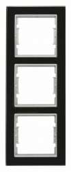 Elitra Glass 2 Gang Vertical Frame Black - Thumbnail
