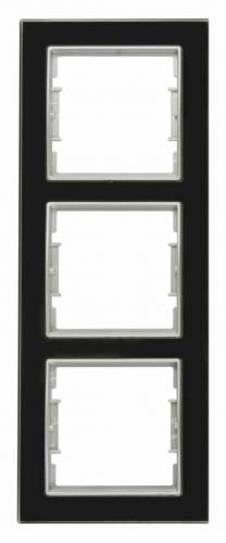 Elitra Glass 2 Gang Vertical Frame Black