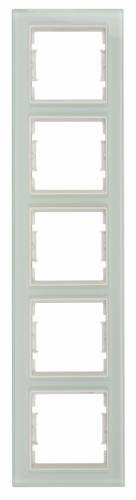 Elitra Glass 2 Gang Vertical Frame White-White