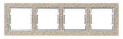 Elitra Marble 1 Gang Frame Sand Stone-Silver - Thumbnail