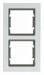 Elitra Metal 2 Gang Vertical Frame Mat Aluminium-Smoked - Thumbnail