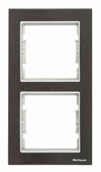 Elitra Wood 2 Gang Vertical Frame Venge-Silver - Thumbnail