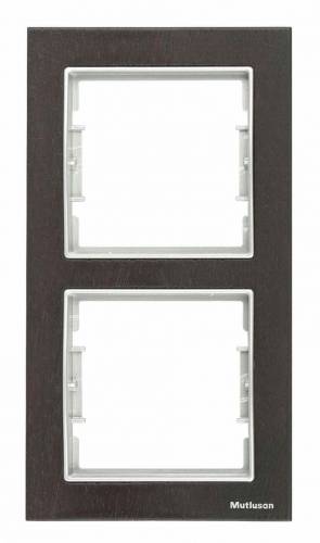 Elitra Wood 2 Gang Vertical Frame Venge-Silver