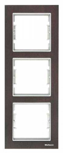 Elitra Wood 2 Gang Vertical Frame Venge-Silver