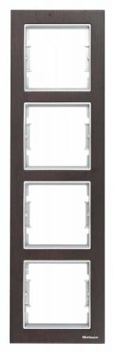 Elitra Wood 2 Gang Vertical Frame Venge-Silver