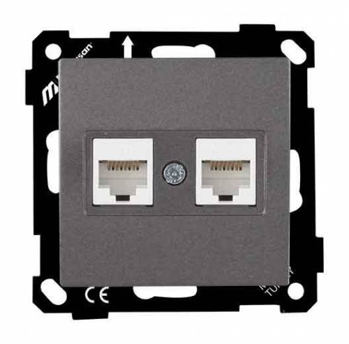 Компьютерная Розетка 2*RJ45, Белый цвет